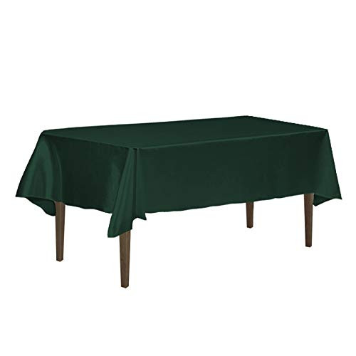 LinenTablecloth 60 x 126-Inch Rectangular Satin Tablecloth Hunter Green