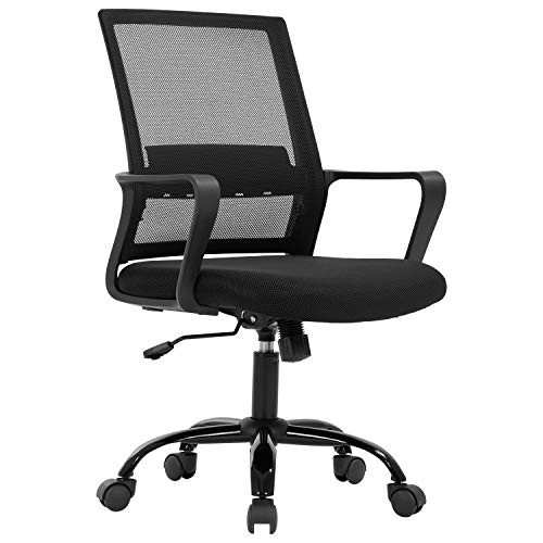 Home Office Chair Ergonomic Desk Chair Mid_Back Mesh Computer Chair Lumbar Support Comfortable Executive Adjustable Rolling Swivel Task Chair with Arm
