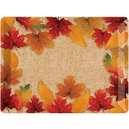 Creative Converting Fall Leaves Plastic Tray 10 x 14 Multi-color