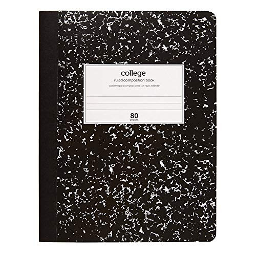 Office Depot Brand Schoolio Marble Composition Book 9 34 x 7 12 College Ruled 80 Pages 40 Sheets BlackWhite