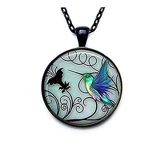 Hummingbird Jewelry - Blue Hummingbird 20mm Necklace - Includes 18 Chain - Hummingbird Jewelry - Bird Art - Charm Pendant