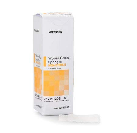 McKesson - Gauze Sponge McKesson Cotton Gauze 8-Ply 2 X 2 Inch Square NonSterile - 200Package - McK