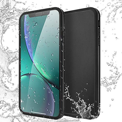 New iPhone Waterproof Case AICase IPX-6 Water Resistant 360 All Round Protective Ultra Slim Thin Light ShockDustSnow Proof Built-in Screen Protector Compatible Apple iPhone XR Black