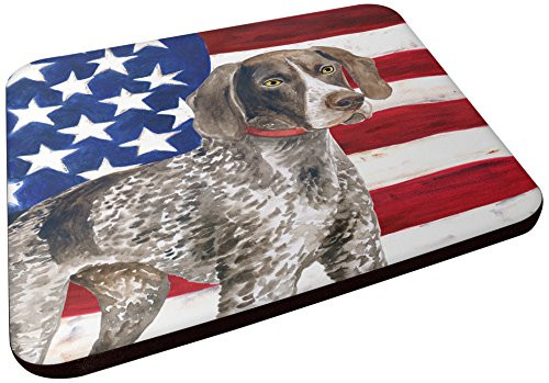 Caroline's Treasures BB9641FC German Shorthaired Pointer Patriotic Decorative Coasters, Multicolor