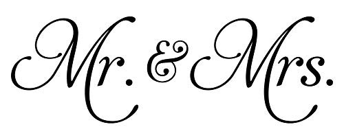 Mr and Mrs Wall Sticker Removeable Quote Vinyl Wall Art Decals