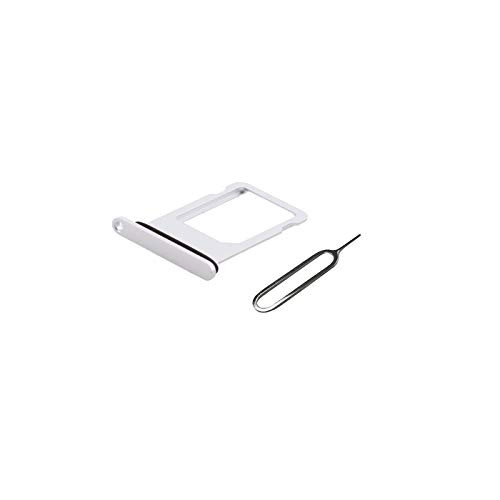 EMiEN SIM Card Tray Slot Holder Replacement with Rubber Waterproof Ring for iPhone 8 4_7 Inch  SIM Card Tray Open Eject Pin Silver