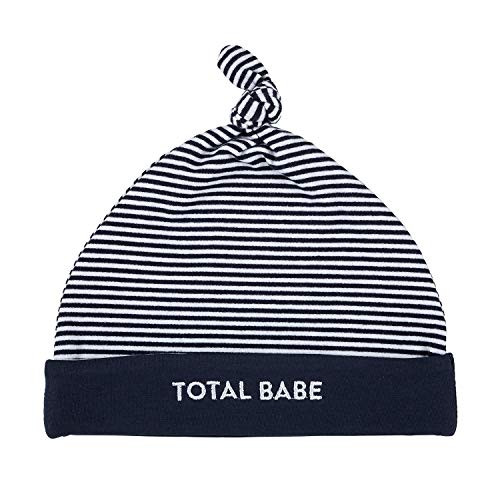 Stephan Baby Silly Sayings Stripey Knit Cap Stroller Accessory Navy  and  White Total Babe Fits 6-12 Months