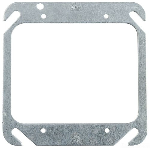 Thomas  and  Betts 52C00 Pre-Galvanized Steel 2-Gang Flat Two Device Cover 4 Inch x 4 Inch Steel City
