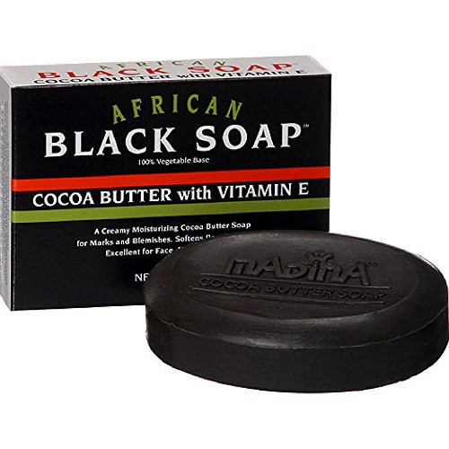 Madina Madina African Black Soap Cocoa Butter with Vitamin E 3_5 Ounce