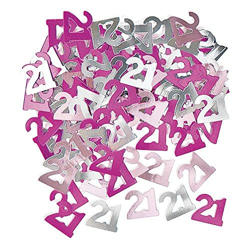 Gifts 4 All Occasions Limited SHATCHI-159 14g 21th Pink Happy Birthday Party Glitz Table Confetti Sprinkles Decorations