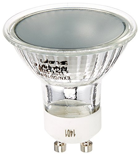 Bulbrite EXNGU10FR 50-Watt Halogen MR16 120V GU10 Twist and Lock Base 38 Degree Flood Light Frost