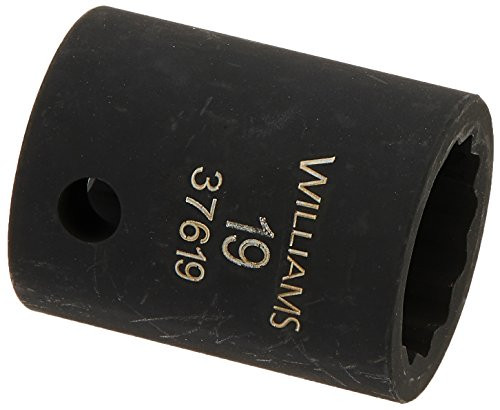 Williams 37619 12-Inch Drive 19mm Standard Impact Socket 12-Point