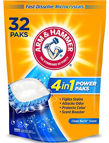 Arm  and  Hammer 4-in-1 Laundry Detergent Power Paks 32 Count Packaging may vary