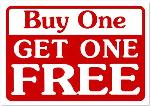 Sale Sign Buy ONE GET ONE Free Retail Business Shopping Message Sign - Durable Waterproof Plastic 7x 11 Price Signs - Boost Sales with Bright Display Signs - Retail Stores