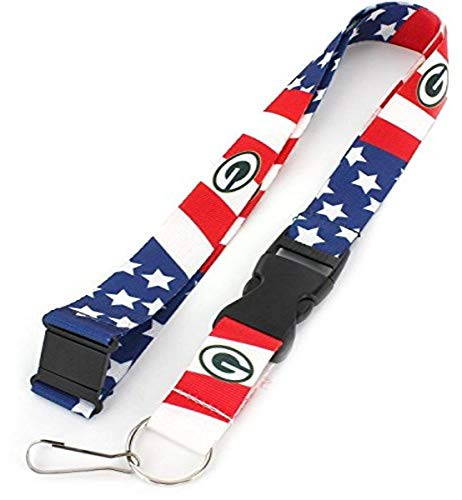 Aminco NFL Green Bay Packers Stars and Stripes Lanyard