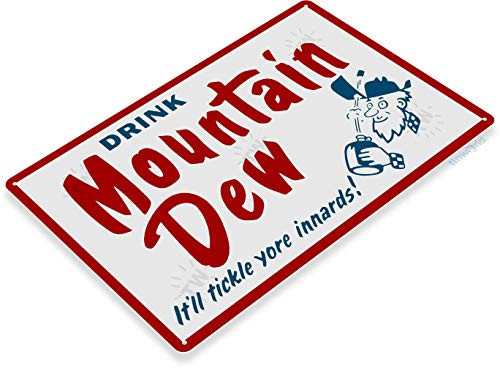 SRongmao Mountain Dew Soda Pop Store Drink Vintage Look Retro Logo Wall Decor Metal Tin Sign 8x12in SRongmao Mountain Dew Soda Pop Store Drink Vintage Look Retro Logo Wall Decor Metal Tin Sign 8x12in