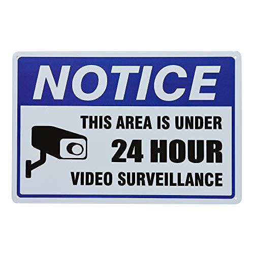 dojune-Video Surveillance Sign Security Camera Warning Sign 8 x 12 Rust Free Metal UV Printed Easy to Mount Indoors  and  Outdoors