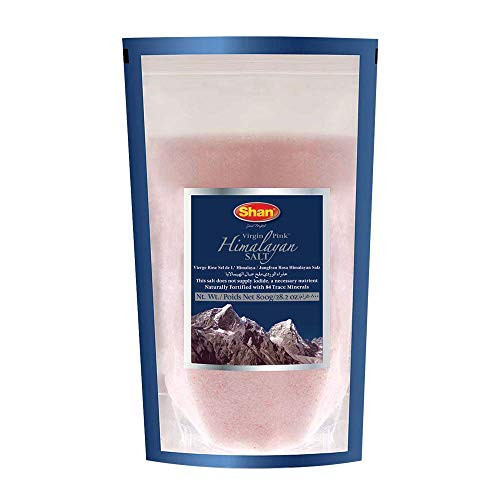 Shan Virgin Himalayan Pink Salt Fine Grain 800g - Naturally Fortified with 84 Trace Minerals - Stand Up Pouch