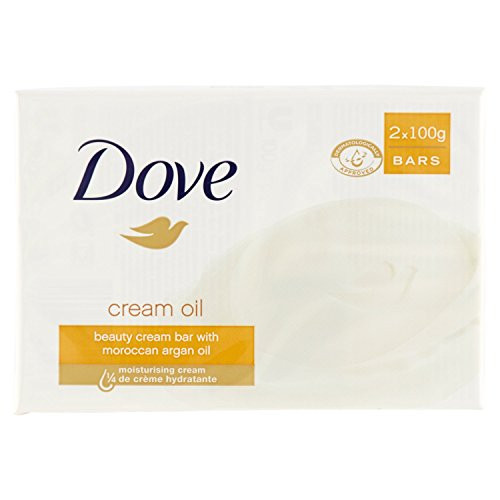 DoveCream Oil Beauty Cream Bar with Moroccan Argan Oil 3_5 Ounces 100g Bars Pack of 2  Italian Import