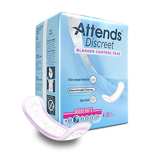 Attends Discreet Bladder Control Pads Moderate Absorbency Liner Pads ADPMOD - Pack of 20