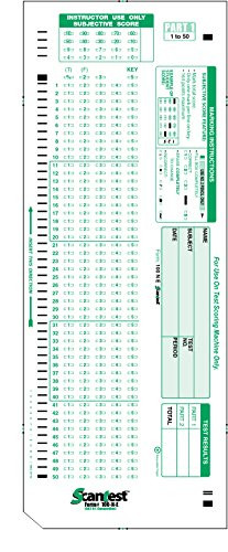 SCANTEST-100 NE 882-N-E Numeric Compatible Test Forms 50pkg