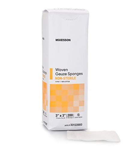 McKesson Medi-Pak Performance Sponge Dressing Cotton Gauze 12 Ply 3 X 3 Inch - Pack