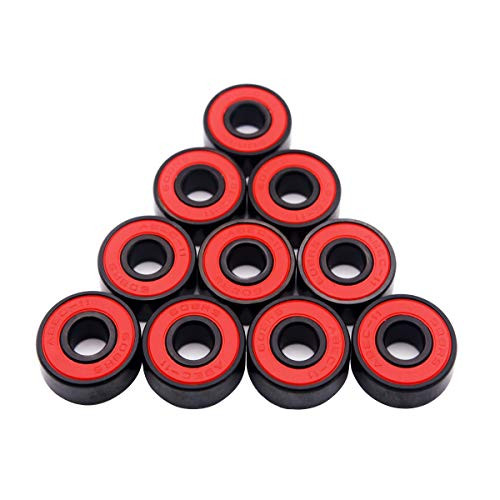 Z-FIRST Precision 608 RS ABEC 11 Bearings for ScootersLongboards and Skateboards Pack of 10 PCS Red-Black