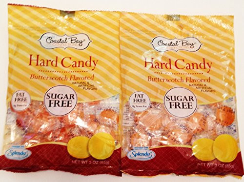 Coastal Bay Confections Butterscotch Flavored Sugar Free Hard Candy 2 Pack