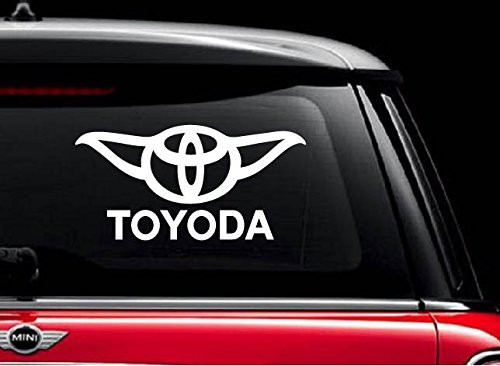 JeeJayEnterprise TOYODA STAR WARS YODA 6 VINYL DECAL STICKER FOR MACBOOK  NOTEBOOK  LAPTOP  BUMPER  CAR  WINDOW  WALL