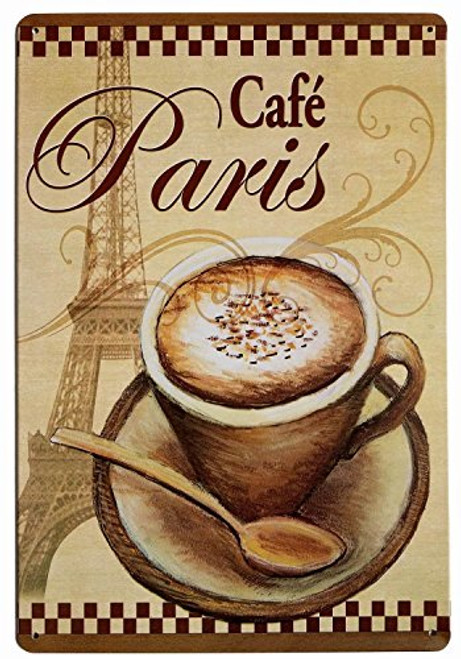 ERLOOD Paris Cafe Vintage Funny Home Decor Tin Sign Retro Metal Bar Pub Poster 8 x 12 ERLOOD Paris Cafe Vintage Funny Home Decor Tin Sign Retro Metal Bar Pub Poster 8 x 12