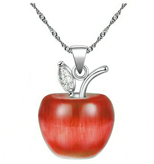 Uloveido 8 Colors Apple Statement Necklace White Gold Plated Candy-Red Apple Cubic Zirconia Pendant Necklace Earrings Jewelry for Women YL007-RED Uloveido 8 Colors Apple Statement Necklace White Gold Plated Candy-Red Apple Cubic Zirconia Pendant Necklace Earrings Jewelry for Women YL007-RED