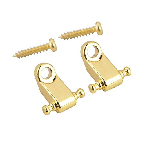 Dilwe 2PCS Guitar String Retainer Guitar Roller String Tree Retainer with Screw for Electric Guitar BassGold