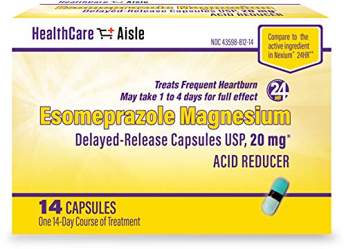 HealthCareAisle Esomeprazole Magnesium Delayed-Release Capsules USP - Treats Frequent Heartburn - 20 mg 14 Count