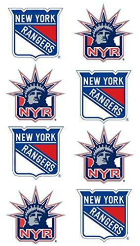 Rico Industries TAT7001 NHL New York Rangers Face Tattoos 8-Piece Set