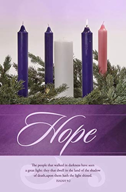 B and H Publishing Group Bulletin-Advent Week 1-Hope Isaiah 92 KJV-Purple Pack of 100 Aug