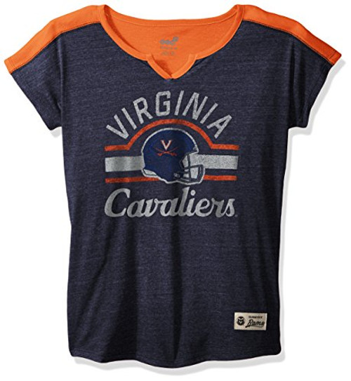 NCAA Virginia Cavaliers Girls Outerstuff Tribute Football Tee Dark Navy Youth X-Large 16-18 NCAA Virginia Cavaliers Girls Outerstuff Tribute Football Tee Dark Navy Youth X-Large 16-18