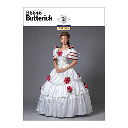 BUTTERICK B6646A5 Womens Historical Two Piece Gown Costume Sewing Pattern by Nancy Farris-Thee Size 6-14
