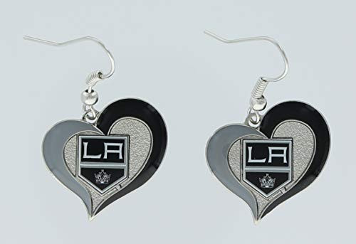 Aminco NHL Los Angeles Kings Swirl Heart Earrings