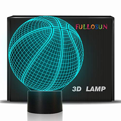 FULLOSUN Basketball 3D Night Light Birthday Gift Lamp, Light Up Basketball Gifts 3D Illusion Lamp 7 Colors Changing Sport Fan Room Decoration Kids Room Idea FULLOSUN Basketball 3D Night Light Birthday Gift Lamp, Light Up Basketball Gifts 3D Illusion Lamp 7 Colors Changing Sport Fan Room Decoration Kids Room Idea
