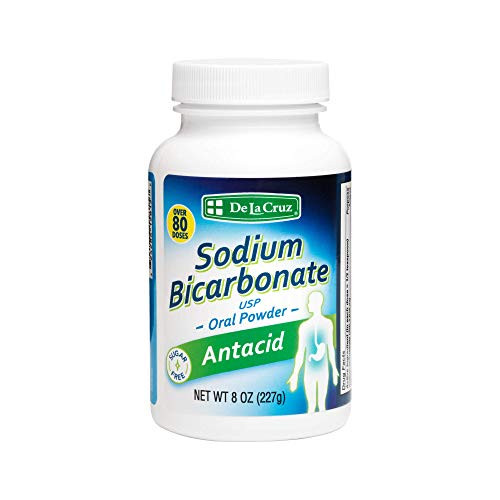 De La Cruz Pure Sodium Bicarbonate - USP Grade Bicarbonate of Soda 100% Pure Baking Soda Aluminum Free Antacid Powder for Heartburn and Indigestion - Packed in USA 8 OZ_ De La Cruz Pure Sodium Bicarbonate - USP Grade Bicarbonate of Soda 100% Pure Baking Soda Aluminum Free Antacid Powder for Heartburn and Indigestion - Packed in USA 8 OZ_