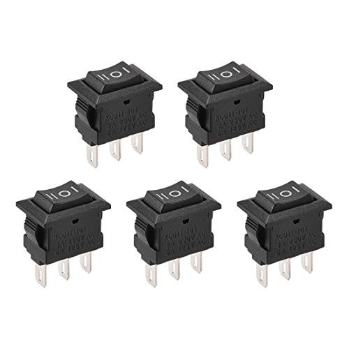 uxcell SPDT Mini Boat Rocker Switch Toggle Switch for Boat Car Marine ONOFFON AC 250V3A 125V6A 5pcs