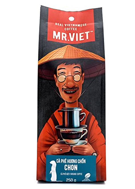 Mr Viet Chon Ground Coffee  Delivered from Vietnam - Roasted Authentic Vietnamese Suitable for All Coffee Machines 250g