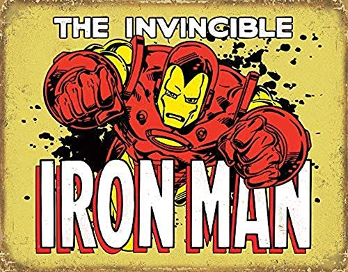 Desperate Enterprises Marvel Comics Iron Man Invincible Tin Sign 16 W x 12_5 H Desperate Enterprises Marvel Comics Iron Man Invincible Tin Sign 16 W x 12_5 H