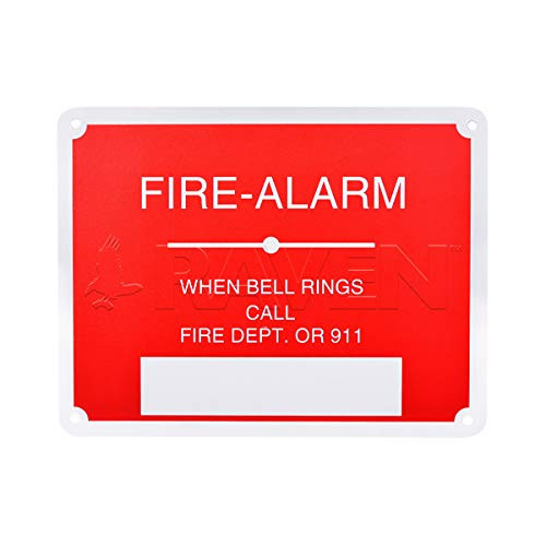 Supply Giant TJHO8 Fire Safety Sign Fire Alarm- When Bell Rings Call Fire Dept_ or 911 Heavy Duty Aluminum 7 in_ X 7 in_