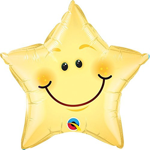 Qualatex Smile Face Star 20 Inch Foil Balloon