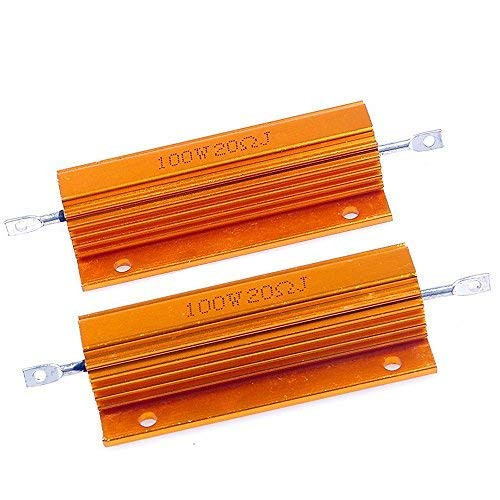 Yohii Wirewound Resistors 100 Watt 20 Ohm Aluminum Case Chassis Mounted Resistor - 2pcs