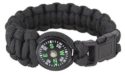 Rothco Paracord Compass Bracelet Black 7 Inches