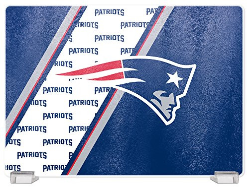 Duck House NFL New England Patriots Tempered Glass Cutting Board with Display Stand