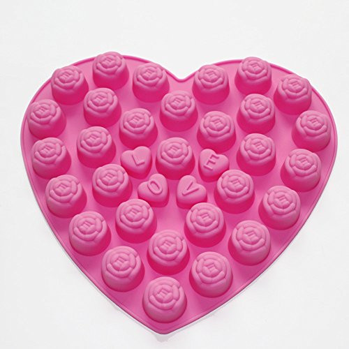 X-Haibei Romantic Rose Love Chocolate Candy Ice Cube Soap Mold Silicone Valentines Gift