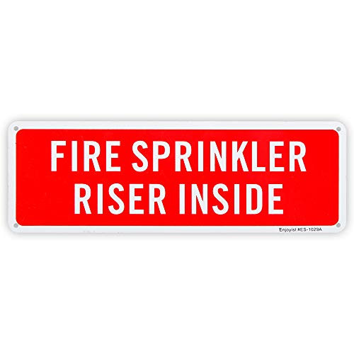 Fire Sprinkler Riser Inside Sign 12x 4 _04 Aluminum Sign Rust Free Aluminum-UV Protected and Weatherproof